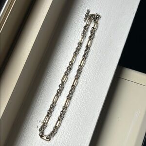 David Yurman Silver and Gold Twisted Chain Necklace